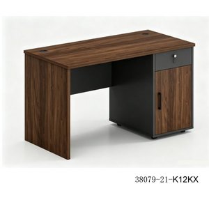 Moderna Aparador de Madera con 3 Compartimentos de Almacenamiento, Mueble de Oficina Independiente 38079-21-ZX14 - Product Image 4