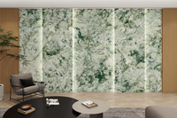 Panneau mural décoratif intérieur en PVC de grande taille, motif floral moderne, veinage marbré bleu, pour usage commercial (vente en gros)