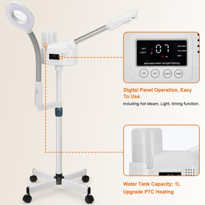 Vaporizador Facial 2 en 1 con Lámpara de Aumento 8X y Anillo de Luz para Salón, Sauna, Vaporizador de Ozono, Vaporizador Facial - Product Image 2