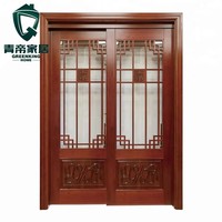 Puerta Doble de Madera Sólida de Lujo Personalizable, Tallada a Mano, para Entrada Principal de Villa, Estilo Clásico Europeo de Palacio