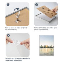 Bingkai Poster aluminium Modern grosir 50x70 60x90 24x36 27x40 bingkai gambar Poster gantung dinding
