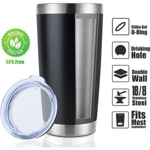 DOMICARE 20oz Vaso de acero inoxidable Tapa a granel Taza de viaje aislada al vacío de doble pared Taza de café desechable con recubrimiento en polvo - Product Image 5