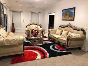 أريكة فاخرة على الطراز الفرنسي الكلاسيكي الأوروبي عالية الجودة، مقعد ملكي فرنسي مبطن، طقم أريكة فرنسية منحوتة من الخشب - Product Image 4