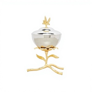 เครื่องหอมอินเดียมัสค์ถ้วยเคลือบสีทองสไตล์ดอกไม้เซรามิกเคลือบเงา - Product Image 1