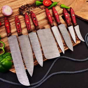 Juego de Cuchillos de Cocina Damasco Hechos a Mano con Mangos de Madera Natural para una Preparación de Alimentos Eficiente, Cuchillo de Cocina Profesional Damasco - Product Image 3