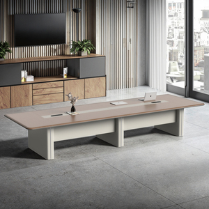 طاولة مؤتمرات مستطيلة أنيقة متينة وبسيطة مناسبة لغرف اجتماعات المؤسسات - Product Image 5