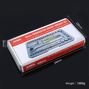40Pcs En Acier <span class=keywords><strong>Auto</strong></span> De Réparation De Voiture Impériale Métrique Clé Prise Ensemble - Product Image 2