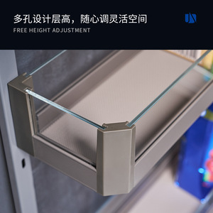 Unihopper Monster <b>Tall</b> <b>Cabinet</b> Pull Out Basket Dream Series Damping Storage Multi Layer Aluminum Alloy Tempered Glass - Product Image 4