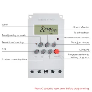 Minuteur numérique <span class=keywords><strong>programmable</strong></span> AC <span class=keywords><strong>220V</strong></span> 25A à rail DIN, contrôleur électronique avec écran LCD et <span class=keywords><strong>horloge</strong></span> – Offre spéciale - Product Image 3