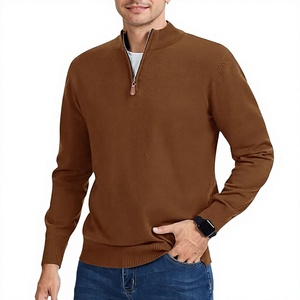 Camisa Casual de Manga Larga con Cierre de Cremallera para Hombre, Cuello Alto, Transpirable, 260g, Poliéster/Algodón, para Otoño - Product Image 1