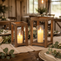 Porte-bougie en bois de style farmhouse, rustique, pour centre de table de mariage, décoration d'intérieur