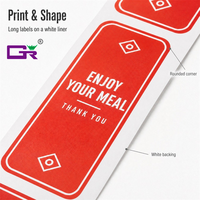 Étiquettes personnalisées en gros pour plats à emporter, autocollants d'étanchéité OEM pour emballages à emporter, étiquettes en rouleau adhésives pour la restauration