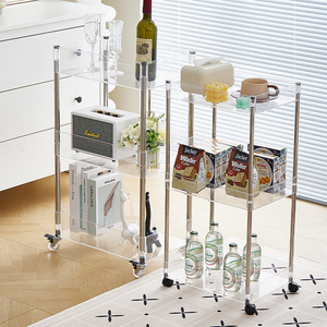 Đa Tier rõ ràng nhà bếp Acrylic Cán giỏ hàng bên bảng Acrylic Snack giỏ hàng rõ ràng nhựa acrylic tiện ích lưu trữ giỏ hàng phòng tắm - Product Image 6