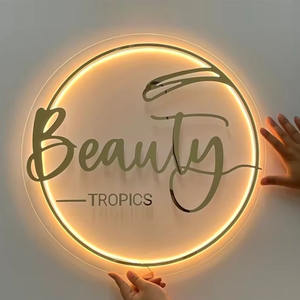 ديكور مخصص لإضاءة خلفية على الحائط من الأكريليك لوحة علامات تجارية لحفلات الزفاف إضاءة قابلة للتخصيص - Product Image 2