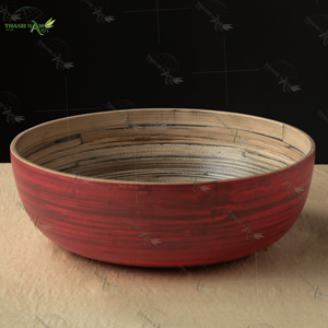 Cuenco de bambú liso respetuoso con el medio ambiente hecho a mano, centro de mesa desechable personalizado para cocina, sala de estar, fiesta, rústico Natural - Product Image 1