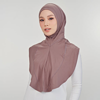 Vente chaude Séchage Rapide Vêtements De Sport Foulard Doux Stretch Intérieur Maille Jersey Ninja Najwa Sport Instantané Hijab pour les Femmes