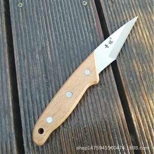 Temple Forest Grafting Knife <b>Wooden</b> Handle Carbon Steel Fixed Blade Straight <b>Edge</b> 230g <b>Gardening</b> Tool - Product Image 2
