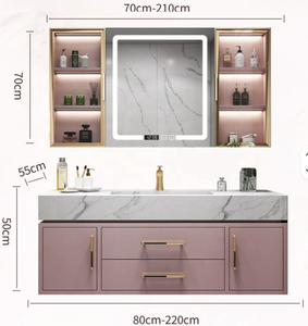 <span class=keywords><strong>Mobile</strong></span> <span class=keywords><strong>Bagno</strong></span> Moderno Rosa per Hotel <span class=keywords><strong>con</strong></span> Lavabo in Ceramica Integrato, Design Facile <span class=keywords><strong>da</strong></span> Pulire - Product Image 5
