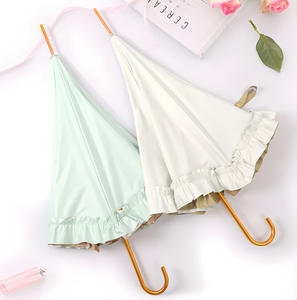 Parapluie de voyage élégant en dentelle pour femmes et filles, protection solaire et pluie, revêtement doré, anti-UV, commande manuelle, motif droit - Product Image 3