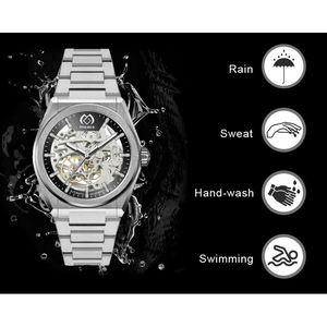 Gran oferta, reloj mecánico de esqueleto automático de acero inoxidable de 41mm para hombre, esfera de lujo de 18mm con diseño hueco, reserva de autopotencia - Product Image 5