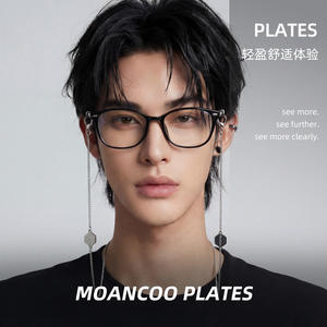 MOonCoo Monturas de Gafas de Acetato Ojo de Gato con Correa de Cadena Unisex, Lentes de Resina de Montura Completa, Tendencia de Moda - Product Image 4