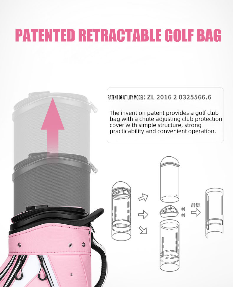 PGM QB135 cute golf bag female golf travel bag pink golf bags with wheel企业官网