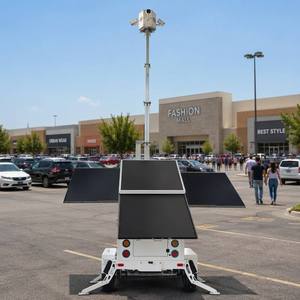 Système de surveillance extérieur mobile avec caméra PTZ rétractable sur remorque solaire, étanche IP67, capacité de puissance 19200 Wh - Product Image 4