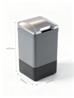 Poubelle portable avec ouverture automatique du couvercle, alimentation solaire/électrique, contrôle intelligent par capteur, grande capacité, utilisation en cuisine, application