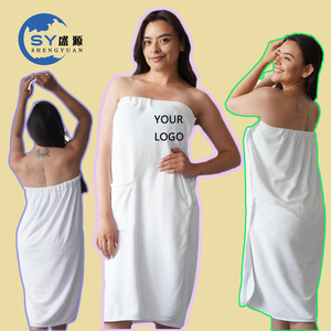 Toalla de Baño Envolvente para Mujer, Suave y Absorbente, con Logotipo Bordado Personalizado, Bata para Spa, <span class=keywords><strong>Sauna</strong></span>, Secado Rápido - Product Image 1