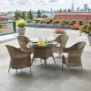 Audu hiện đại ngoài trời bàn ăn thiết lập không thấm nước wicker mây chất liệu cho <span class=keywords><strong>London</strong></span> Cách sử dụng - Product Image 5