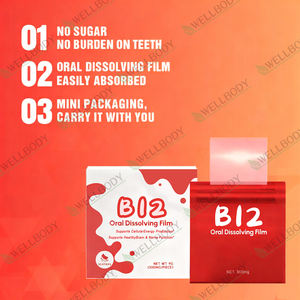 Wellbody Vitamine <span class=keywords><strong>B12</strong></span> Orale Oplossende Filmstrips Voor Volwassenen-Food Grade Oem/Odm Beschikbaar - Product Image 3