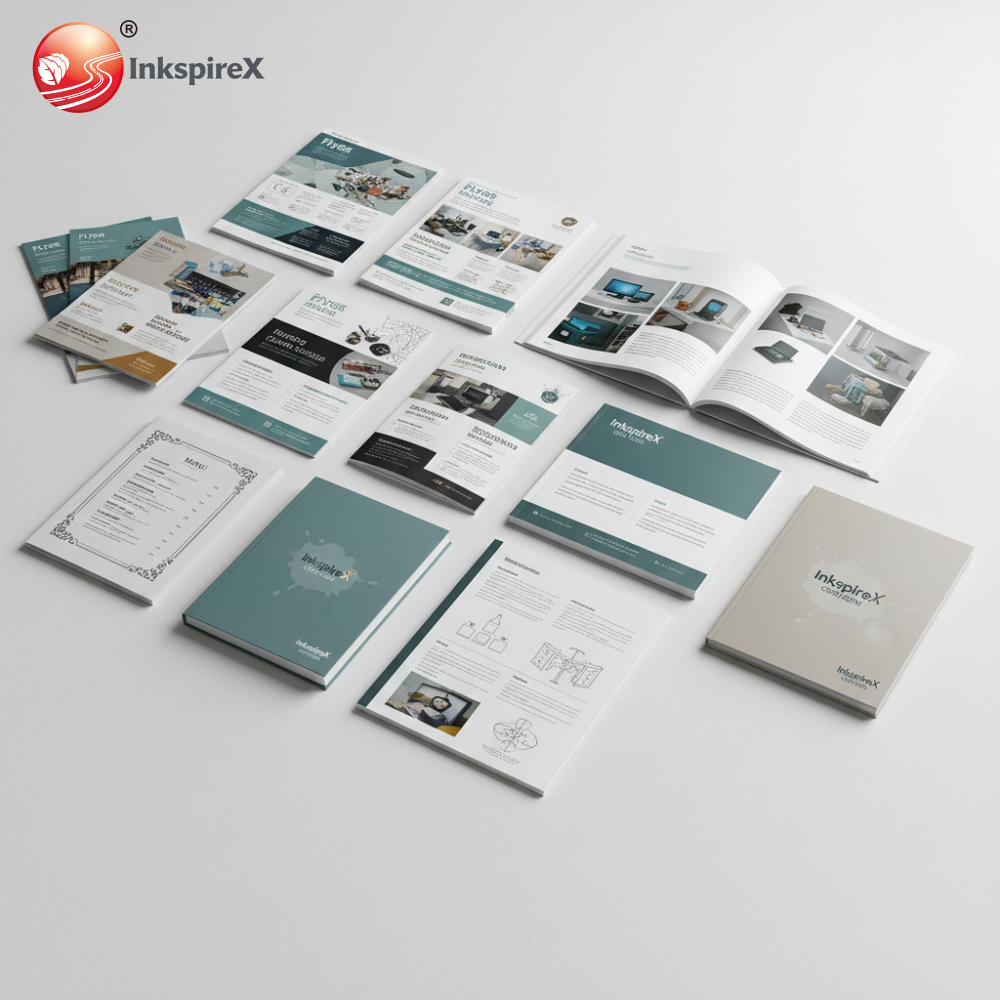 Custom Factory Design Printing Service for Flyer Booklet Brochure Catalog & Menu for Packaging Labels