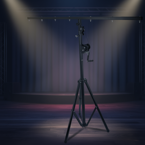 D0100XTKDD2 <b>DJ</b> Light <b>Stand</b> 65.5-111 Inches Adjustable T-Bar Mount Manual Crank Stage Lighting Truss System Black Metal - Product Image 2