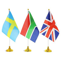 Bandera de Escritorio Portátil de Poliéster con Logotipo Personalizado de Oficina, Mini Bandera Digital Impresa con Soporte Magnético
