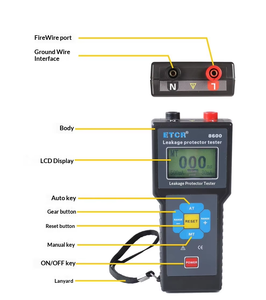 Probador de Corriente de Fuga ETCR8600, Probador de Corriente Residual, Probador de Corriente de Disparo Universal Monofásico y Trifásico - Product Image 2
