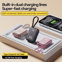 TDX TJ7 15W 18W 22.5W Chargeur portable 2-en-1 avec affichage numérique et charge rapide Type-C, batterie Li-Polymère grande capacité 10000mAh