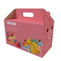 Boîte en carton robuste avec poignée pour l'expédition de fruits et légumes (fraise, cerise, ananas, tomate, pastèque, orange, goyave)