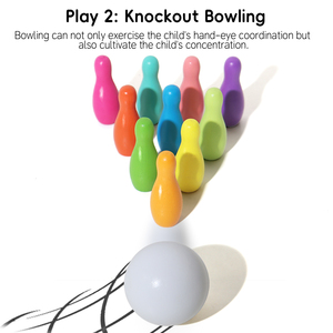 Classic Interactive Bowling Matching Game Set with Color Recognition Pins and Hand-Eye Coordination Training Toy for Toddlers - Product Image 5