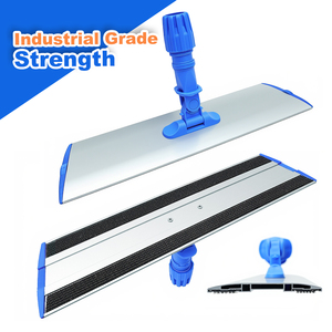 Serpillère plate professionnelle en aluminium robuste de 45 cm avec fixation auto-agrippante et microfibre pour un nettoyage efficace des sols - Product Image 2