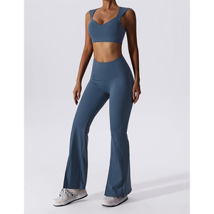 Women's Reversible Gym Fitness Set Yoga <strong>Leggings</strong> &amp; Sports Bra Plus Size <strong>Waterproof</strong> Flare <strong>Leggings</strong> - Product Image 1
