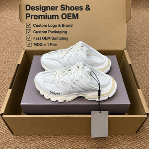 Zapatillas de Diseño de Lujo 2026 para Hombre y Mujer, de Alta Calidad, Malla y Cuero, Color Blanco Crema, Estilo Mule, Chunky, Gorpcore, Casual, Nuevas - Product Image 1