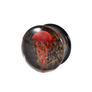 Jellyfish Glass Unisex Auricle <span class=keywords><strong>Double</strong></span> Flared Ear Plug Expander 8mm Gauge OUSLY Body Piercing - Product Image 5