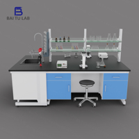 Banc de travail de laboratoire à usage humide avec comptoirs en résine phénolique pour la chimie, en promotion auprès de fabricants fiables