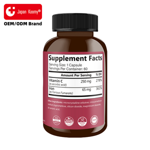 Suplemento de Hierro Shecome Personalizado 65 mg con Vitamina C, Apoyo para la Salud del Corazón, Cerebro e Inmunidad, 60 Cápsulas de Hierro - Product Image 5