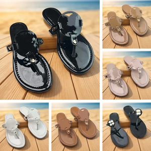 Sandalias de Playa para Mujer 2026, Antideslizantes, para Interiores, Forradas en Cuero, con Punta Abierta, Diseño Floral, Chanclas de PU - Product Image 3