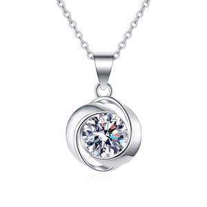 Vente en gros de mode Moissanite Collier Pendentif Collier en argent sterling 925 pour femmes Romantique Moissanite Bijoux - Product Image 1