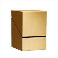 Boîte cadeau rigide en carton ondulé avec feuille d'or de luxe pour cosmétiques, soins de la peau, mascara et perruques, avec couvercle recyclable