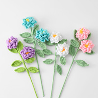 Bouquet de fleurs tricotées multicolores en coton laitier fait main, motif gardénia, idéal pour la décoration de la maison, les mariages et les cadeaux (vente en gros)