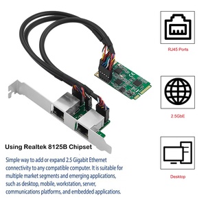 Tarjeta de Red MINI PCI-e a Rj45, MPCIe Lan de 1000 Mbps, Mini PCIe 2.5G Gigabit, Chipset Realtek RTL8125B, para PC de Escritorio, 2500M Mini Gigabit - Product Image 3