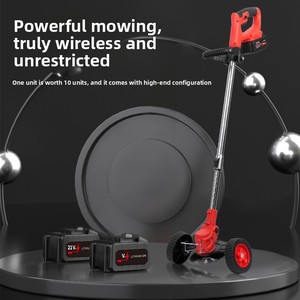 <span class=keywords><strong>Tondeuse</strong></span> à gazon <span class=keywords><strong>électrique</strong></span> compacte domestique, débroussailleuse multifonction à <span class=keywords><strong>batterie</strong></span> lithium, coupe-bordures réglable et protecteur - Product Image 2